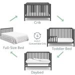 Storkcraft Hillcrest 5-in-1 Convertible Crib (Gray) - Converts from Baby Crib to Toddler Bed, Daybed and Full-Size Bed, Fits Standard Full-Size Crib Mattress, Adjustable Mattress Support Base by Status by StorkCraft Mfg.