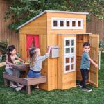 KidKraft Modern Outdoor Wooden Playhouse with Picnic Table, Mailbox and Outdoor Grill, Gift for Ages 3+ by KidKraft