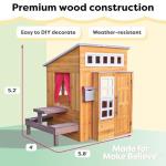 KidKraft Modern Outdoor Wooden Playhouse with Picnic Table, Mailbox and Outdoor Grill, Gift for Ages 3+ by KidKraft