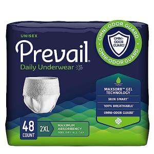 Prevail 2X-Large | Unisex Incontinence Protective Underwear | Maximum Absorbency | 48 Count (4 bags of 12) by Prevail