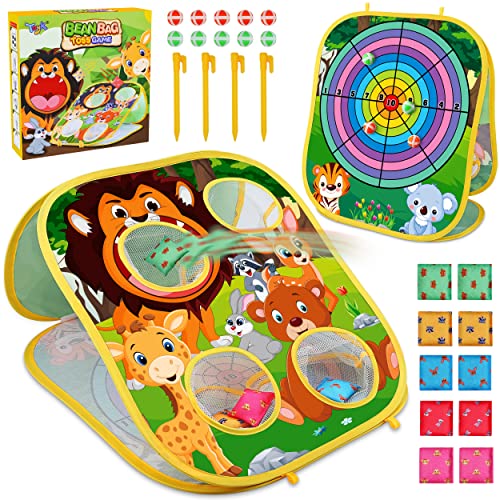 Animal Bean Bag Toss Game Toy Outdoor Toss Game, Family Party Party Supplies for Kids, Gift for Boys Birthday or Christmas for Toddlers Ages 3 4 5 6 Year Old by Toyk