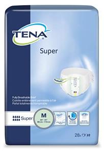TENA Super Adult Incontinence Brief M Heavy Absorbency Overnight, 67401, 56 Ct by Tena Super