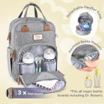 Diaper Bag Backpack, RUVALINO Multifunction Travel Back Pack Maternity Baby Changing Bags, Large Capacity, Waterproof and Stylish, Gray by RUVALINO