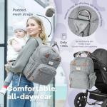 Diaper Bag Backpack, RUVALINO Multifunction Travel Back Pack Maternity Baby Changing Bags, Large Capacity, Waterproof and Stylish, Gray by RUVALINO