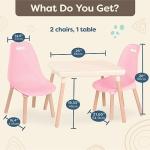 B. spaces â Kids Table and Chair Set â 1 Craft Table & 2 Kids Chairs â Natural Wooden Legs â Furniture for Kids â Pink & Ivory â 3 Years + (BX2041C1Z) from Branford Ltd.