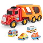 TEMI Carrier Truck Transport Car Play Vehicles Toys - 5 in 1 Toys for 1 2 3 4 5 6 Year Old Boys, Kids Toys Car for Girls Boys Toddlers Friction Power Set, Push and Go Play Vehicles Toys from ShengTian