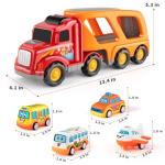 TEMI Carrier Truck Transport Car Play Vehicles Toys - 5 in 1 Toys for 1 2 3 4 5 6 Year Old Boys, Kids Toys Car for Girls Boys Toddlers Friction Power Set, Push and Go Play Vehicles Toys from ShengTian