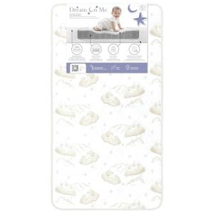 Dream On Me 2-in-1 Breathable Twilight 5" Spring Coil Crib and Toddler Bed Mattress with Reversible Design in White/Brown by Dream on me
