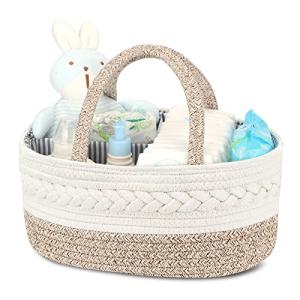 Diaper Caddy Organizer for Baby, Cotton Rope Diaper Basket Caddy, Changing Table Diaper Storage Caddy, Maliton Baby Baskets for Storage, Baby Shower Gifts for Newborn from 