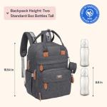 Diaper Bag Backpack, BabbleRoo Baby Nappy Changing Bags Multifunction Waterproof Travel Back Pack with Changing Pad & Stroller Straps & Pacifier Case, Unisex and Stylish (Dark Gray) from 