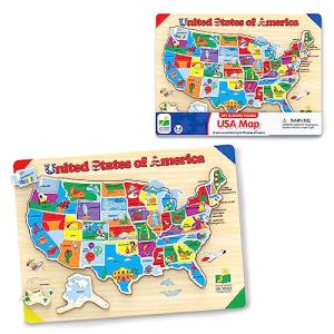 The Learning Journey Lift & Learn Puzzle - USA Map Puzzle for Kids - Preschool Toys & Gifts for Boys & Girls Ages 3 and Up - United States Puzzle for Kids - Award Winning Toys by The Learning Journey International