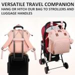 Diaper Bag Backpack - Large Travel Diaper Bags for Baby Girl & Boy - Portable Changing Pad, Stroller Straps, Insulated Pockets - Waterproof - Baby Shower Gifts - 16.5x9.4x14", 30L Capacity, Pink by 