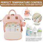 Diaper Bag Backpack - Large Travel Diaper Bags for Baby Girl & Boy - Portable Changing Pad, Stroller Straps, Insulated Pockets - Waterproof - Baby Shower Gifts - 16.5x9.4x14", 30L Capacity, Pink by 
