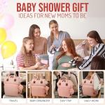 Diaper Bag Backpack - Large Travel Diaper Bags for Baby Girl & Boy - Portable Changing Pad, Stroller Straps, Insulated Pockets - Waterproof - Baby Shower Gifts - 16.5x9.4x14", 30L Capacity, Pink by 