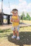 Toddler Baby Girl Outfits Flower Tops Sleeveless Vest Shorts Headband Summer Clothes Set(3-4T) Yellow from 