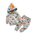 Toddler Infant Baby Boy Clothes Colored Dinosaurs Long Sleeve Hoodie Tops Sweatsuit Pants Outfit Set (6-9 Months) from 