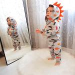 Toddler Infant Baby Boy Clothes Colored Dinosaurs Long Sleeve Hoodie Tops Sweatsuit Pants Outfit Set (6-9 Months) from 