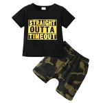 Toddler Baby Boy Summer Outfits Short Sleeve Toddler Boy Clothes Spring Summer Baby Boy Clothes 18-24 Months Black from 
