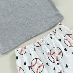 Toddler Baby Boy Summer Baseball Outfit Letters Print T-Shirt Tops and Baseball Shorts 2Pcs Casual Clothes Set (Gray, 12-18 Months) from BULINGNA