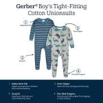 Gerber Baby Boys' 2-Pack Footed Pajamas, Bear Green Stripes White, 12 Months by Gerber