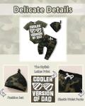 Toddler Boy Outfit 6-12 Months Baby Boy Clothes Infant Romper Short Sleeve Cooler Version Of Dad Top Camouflage Long Pants with Hat Gift 3PC Clothing Set Green by 