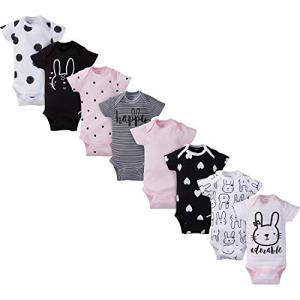 Gerber Baby 8-Pack Short Sleeve Onesies Bodysuits, Pink Bunny, 0-3 Months from GERLO