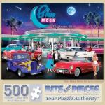 Bits and Pieces - 500 Piece Jigsaw Puzzle for Adults 18" x 24"Â  - Blue Moon Drive in - 500 pc 50's Diner Movie Theater Car Jigsaw by Artist Chris Dobrowolski by Melville Direct
