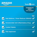 Amazon Basic Care Ibuprofen Tablets, Fever Reducer and Pain Relief from Body Aches, Headache, Arthritis Pain and More, 500 Count from Perrigo Company - Basic Care