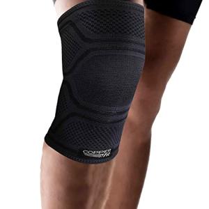 Copper Fit Elite Knee Compression Sleeve Knee Brace, Black (Small/Medium 12"-16") | One Knee Sleeve Included from 