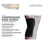 Copper Fit Elite Knee Compression Sleeve Knee Brace, Black (Small/Medium 12"-16") | One Knee Sleeve Included from 