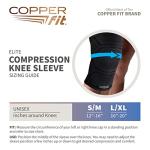 Copper Fit Elite Knee Compression Sleeve Knee Brace, Black (Small/Medium 12"-16") | One Knee Sleeve Included from 