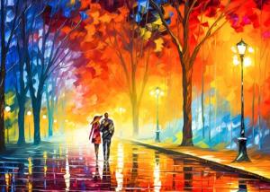 Jigsaw Puzzles 1000 Pieces for Adults Evening Walk on Rainy Day Puzzles Evening Stroll Oil Painting Jigsaw Puzzles for Adults Teens Kids Brain Teaser from CHengQiSM