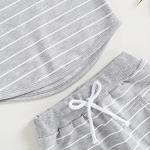 Toddler Baby Boy Summer Outfits Striped Sleeveless Tank Tops and Stretch Casual Shorts Pocket Set Cute Newborn Clothes (Gray, 12-18 Months) from allshope