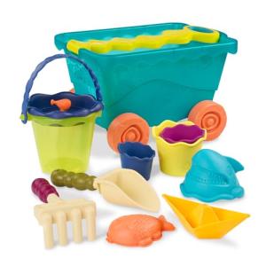 B. toys â Wavy-Wagon â Travel Beach Buggy (Sea Blue) with 11 Funky Sand Toys â Phthalates and BPA Free â 18 m+ by Branford Limited
