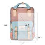 Himawari School Functional Travel Waterproof Backpack Bag for Men & Women | 14.9"x11.1"x5.9" | Holds 13-in Laptop (pink&blue) by himawari