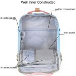 Himawari School Functional Travel Waterproof Backpack Bag for Men & Women | 14.9"x11.1"x5.9" | Holds 13-in Laptop (pink&blue) by himawari