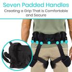 Vive Heavy Duty Transfer Belt with Leg Straps - Quick Release Gait Belts for Seniors - Adjustable Bed, Walk and Stand Assist Aid with Handles - Physical Therapy Mobility Aid for Elderly (Black) by Vive Health