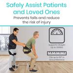 Vive Heavy Duty Transfer Belt with Leg Straps - Quick Release Gait Belts for Seniors - Adjustable Bed, Walk and Stand Assist Aid with Handles - Physical Therapy Mobility Aid for Elderly (Black) by Vive Health