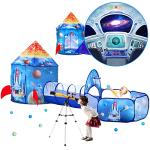 3pc Kids Play Tent for Boys with Ball Pit, Crawl Tunnel, Rocket Ship Tents for Toddlers, Baby Space World Playhouse Toys, Boys Indoor& Outdoor Play House, Perfect Kidâs Gifts (3PC Rocket Play Tent) from Dongguan Sainuo Outdoor Gear Co., Ltd