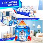 3pc Kids Play Tent for Boys with Ball Pit, Crawl Tunnel, Rocket Ship Tents for Toddlers, Baby Space World Playhouse Toys, Boys Indoor& Outdoor Play House, Perfect Kidâs Gifts (3PC Rocket Play Tent) from Dongguan Sainuo Outdoor Gear Co., Ltd