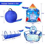 3pc Kids Play Tent for Boys with Ball Pit, Crawl Tunnel, Rocket Ship Tents for Toddlers, Baby Space World Playhouse Toys, Boys Indoor& Outdoor Play House, Perfect Kidâs Gifts (3PC Rocket Play Tent) from Dongguan Sainuo Outdoor Gear Co., Ltd