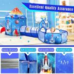3pc Kids Play Tent for Boys with Ball Pit, Crawl Tunnel, Rocket Ship Tents for Toddlers, Baby Space World Playhouse Toys, Boys Indoor& Outdoor Play House, Perfect Kidâs Gifts (3PC Rocket Play Tent) from Dongguan Sainuo Outdoor Gear Co., Ltd