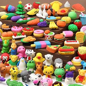 UMIKU 100 Pack Pencil Erasers Animal Erasers for Kids Puzzle Erasers 3D Mini Erasers Food Vegetable Sport Fruit Take Apart Eraser Classroom Rewards Game Prizes Treasure Box Party Favors for Kid Gifts from UMIKU
