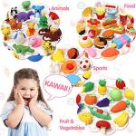 UMIKU 100 Pack Pencil Erasers Animal Erasers for Kids Puzzle Erasers 3D Mini Erasers Food Vegetable Sport Fruit Take Apart Eraser Classroom Rewards Game Prizes Treasure Box Party Favors for Kid Gifts from UMIKU