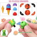 UMIKU 100 Pack Pencil Erasers Animal Erasers for Kids Puzzle Erasers 3D Mini Erasers Food Vegetable Sport Fruit Take Apart Eraser Classroom Rewards Game Prizes Treasure Box Party Favors for Kid Gifts from UMIKU