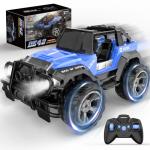 DEERC DE42 Remote Control Car RC Racing Cars,1:18 Scale 80 Min Play 2.4Ghz LED Light Auto Mode Off Road RC Trucks with Storage Case,All Terrain SUV Jeep Cars Toys Gifts for Boys Kids Girls Teens,Blue from DEERC