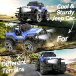 DEERC DE42 Remote Control Car RC Racing Cars,1:18 Scale 80 Min Play 2.4Ghz LED Light Auto Mode Off Road RC Trucks with Storage Case,All Terrain SUV Jeep Cars Toys Gifts for Boys Kids Girls Teens,Blue from DEERC