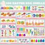 JOYIN 100 Pcs Prefilled Easter Eggs with Novelty Toys Premium for Easter Theme Party Favor, Easter Eggs Hunt, Easter Basket Stuffers Fillers, Classroom Supplies from Joyin Inc