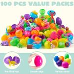 JOYIN 100 Pcs Prefilled Easter Eggs with Novelty Toys Premium for Easter Theme Party Favor, Easter Eggs Hunt, Easter Basket Stuffers Fillers, Classroom Supplies from Joyin Inc