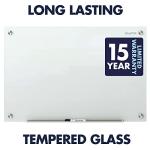 Quartet Glass Whiteboard, Magnetic Dry Erase White Board, 4' x 3', Frameless Infinity Wall Hanging Mount, Home School Supplies or Home Office Decor, Includes 2 Magnets, 1 Dry Erase Marker (G4836W) from ACCO Brands